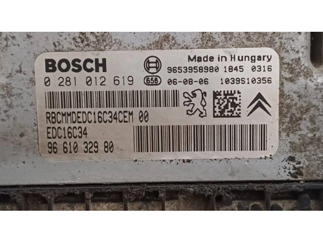 Řídící jednotka 0281012619, 9653958980 Citroen Berlingo 2000