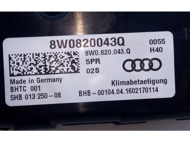 Блок управления климат-контролем 8W0820043BG, E2-A1-5-2   Audi A4 Allroad