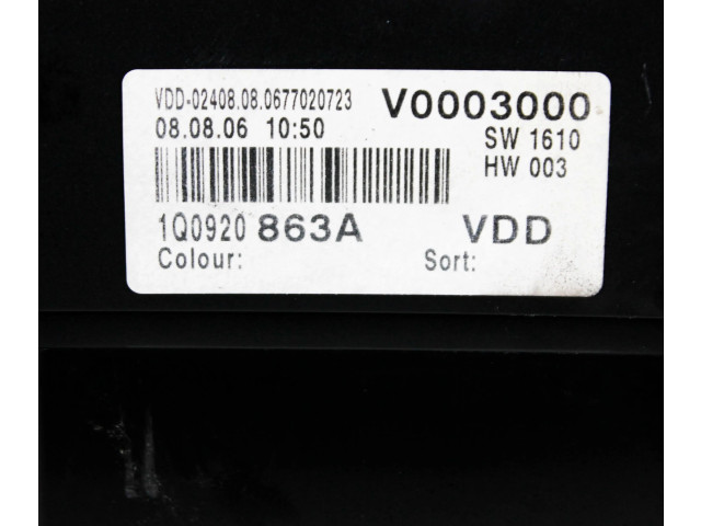Přístrojová deska Volkswagen Eos 2008 1Q0920863A
