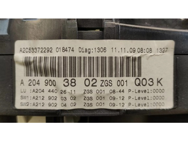 Přístrojová deska  Mercedes-Benz C W204 2007 A2049003802, 1330  