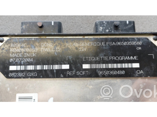 Řídící jednotka 9650359580, 9650360480 Citroen Berlingo 1998