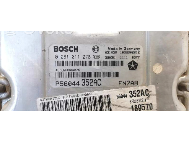 Блок управления 0281011278, P56044352AC Jeep Cherokee III KJ
