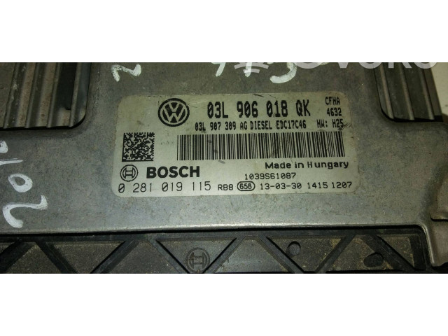 Блок управления двигателя 03L906018QK, 03L907309AG Skoda Yeti (5L)