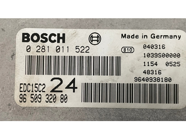 Řídící jednotka EDC15C2, 9650932080 Citroen C8 2004