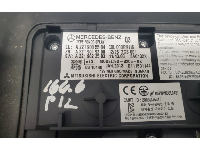 Дисплей    A2219005504, A2219019200   Mercedes-Benz GL X166