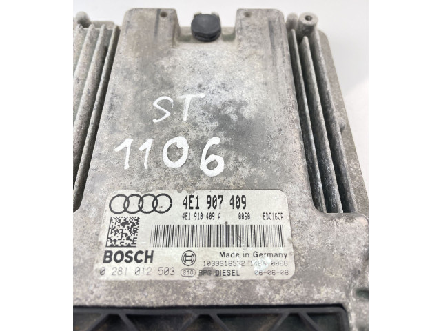 Блок управления двигателем Блок управления 4E1907409, 0281012503   Audi A8 S8 D3 4E