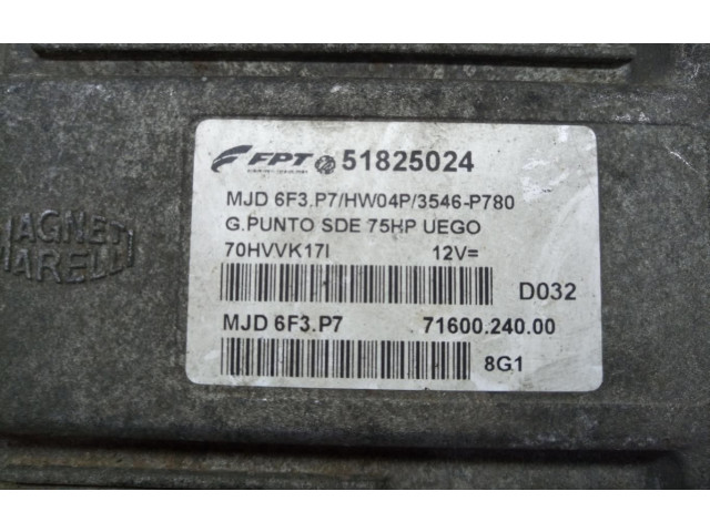 Řídící jednotka 51825024 Fiat Punto (199) 2008