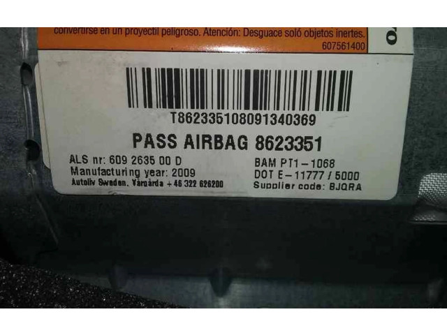 Подушка безопасности пассажира 8623351, 0110008   Volvo C30