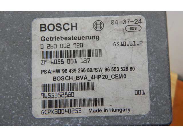 Блок управления коробкой передач 9643926680, 9655352880 Citroen C5