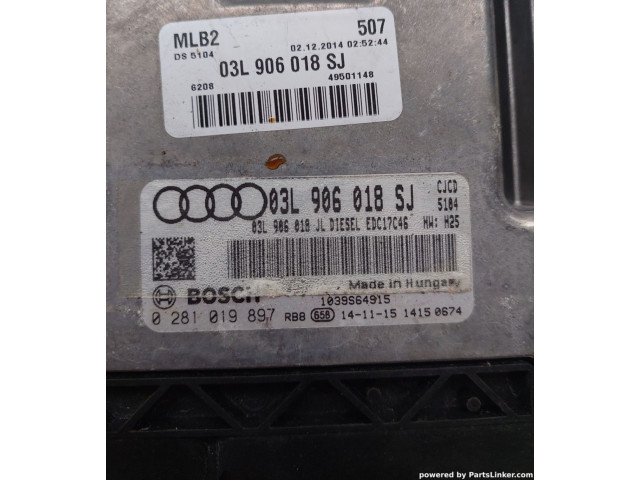 Řídící jednotka 0281019897, 03l906018sj   Audi A4 S4 B8 8K 2007