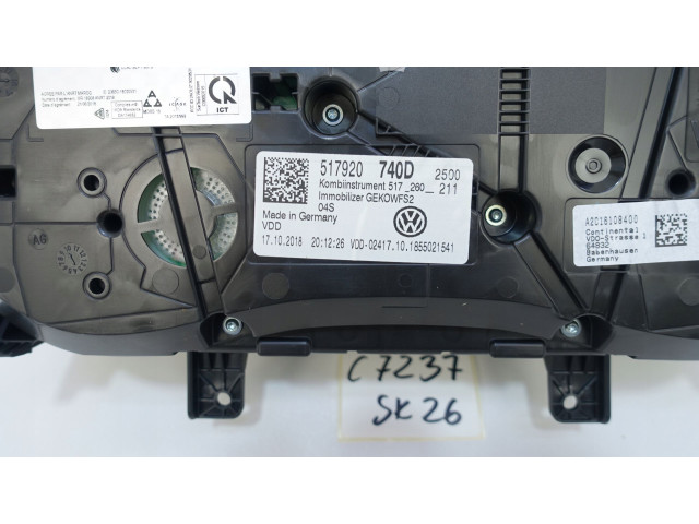 Панель приборов 517920740D, 24722KM Volkswagen Golf Sportsvan