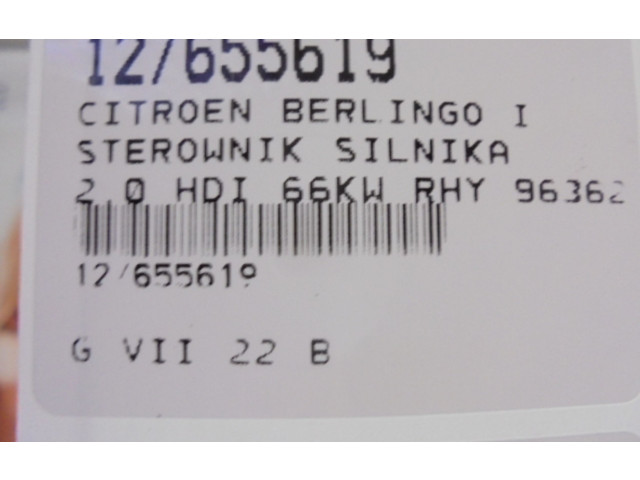 Řídící jednotka 9636255480, 9636255480 Citroen Berlingo 2002