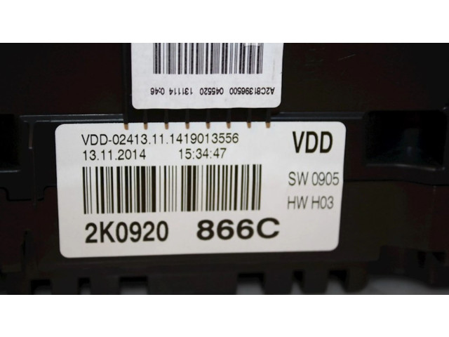 Панель приборов 2K0920866C, 2K0920866C Volkswagen Caddy