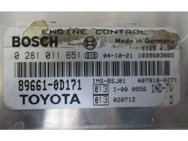 Řídící jednotka Toyota Yaris Verso 2005