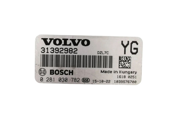 Řídící jednotka 31392982, 0281030782 Volvo XC60 2016