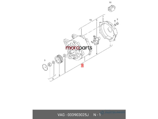 Генератор 03D903025J, 03D903025J   Skoda Fabia Mk2 (5J)      