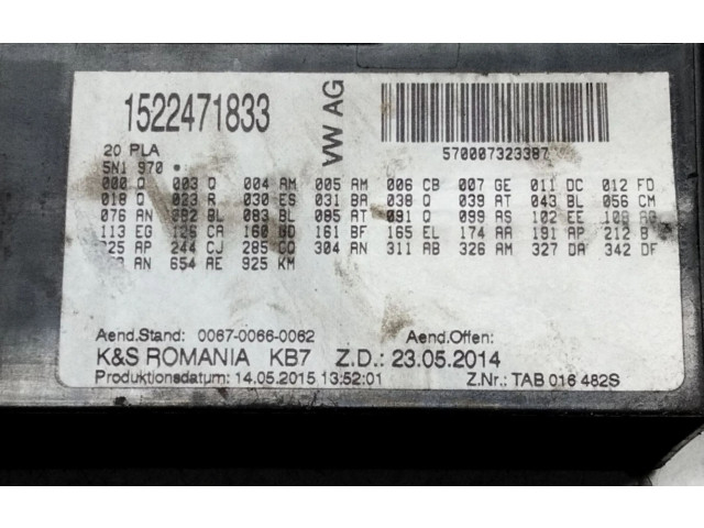 Pojistková skříňka Řídící jednotka BSM 1522471833   Volkswagen Tiguan 2015