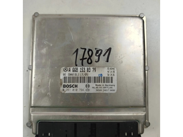 Řídící jednotka A6681530379, 0281010794 Mercedes-Benz A W168 2002