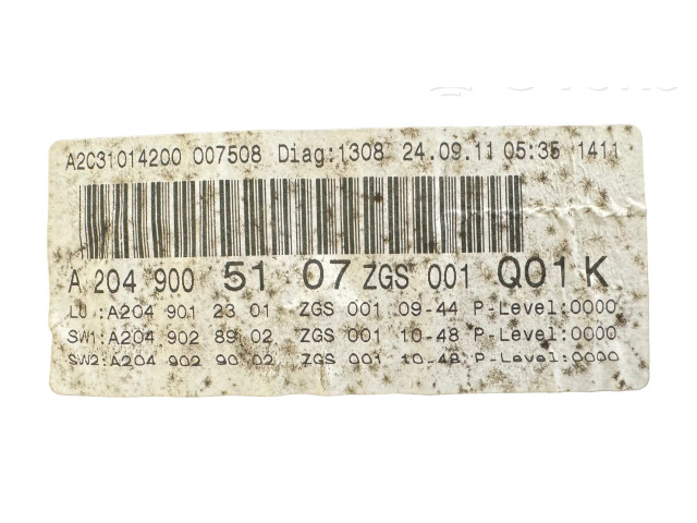 Přístrojová deska Mercedes-Benz GLK (X204) 2010 A2049005107, A2049028902