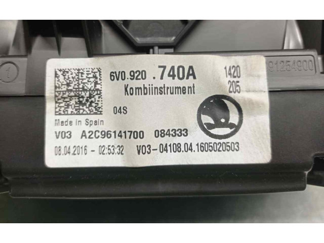 Спидометр (приборный щиток) 6V0920740A, A2C96141700   Skoda Fabia Mk3 (NJ)   