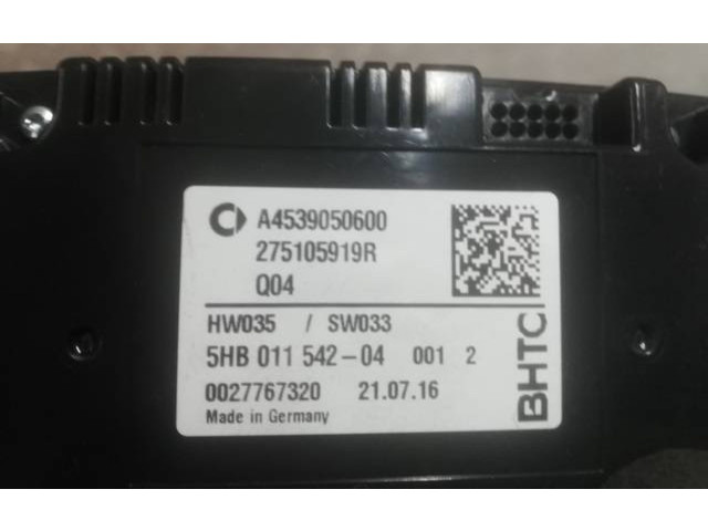 Блок управления климат-контролем 275105919R, 0027767320 Smart ForFour II W453