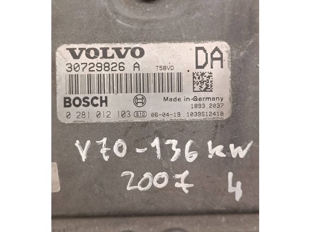 Блок управления двигателя 30729826A, 0281012103 Volvo V70