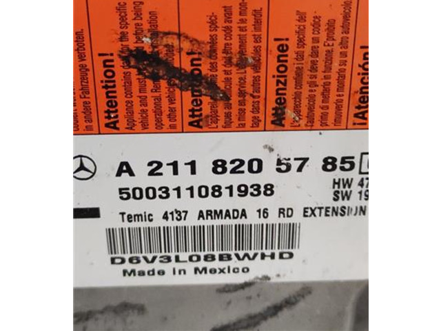 Блок подушек безопасности A2118205785   Mercedes-Benz E AMG W211