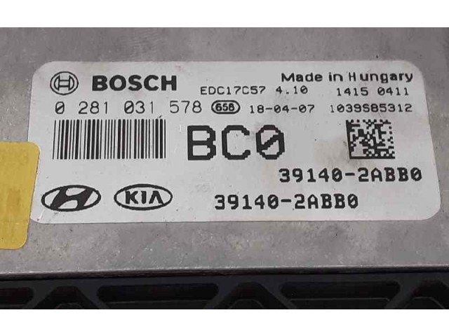 Řídící jednotka 0281031578, 391402ABB0 Hyundai i30 2018