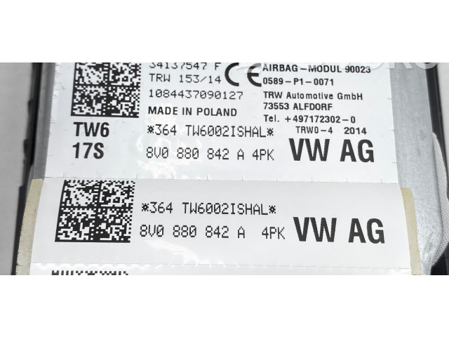 Подушка безопасности для колен 8v0880842a   Audi A3 S3 8V