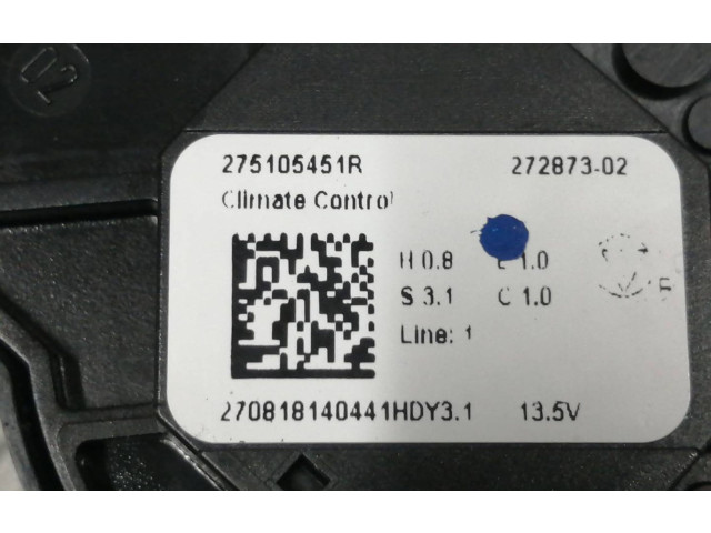 Блок управления климат-контролем 275105451R, 27287302 Dacia Duster II