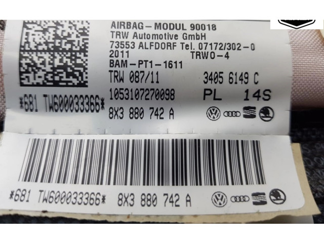 Боковая подушка безопасности 8X3880742A, 8X3880742A Audi A1