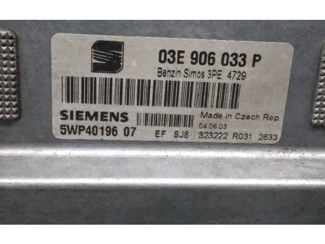 Блок управления двигателя 03E906033P, 5WP4019607   Seat Ibiza III (6L)