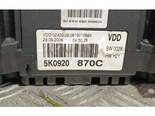 Панель приборов 5K0920870C Volkswagen Golf VI