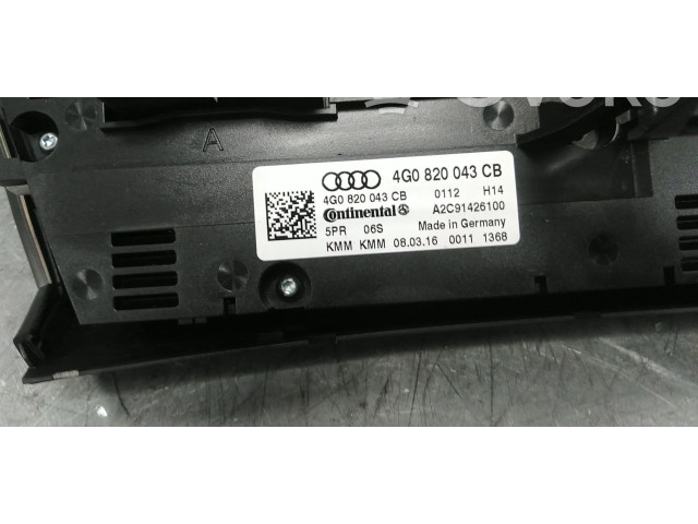 Блок управления климат-контролем 4G0820043CB   Audi A6 S6 C7 4G