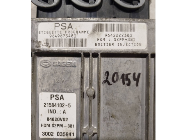 Блок управления двигателя 9642222380, 215841025 Citroen C3