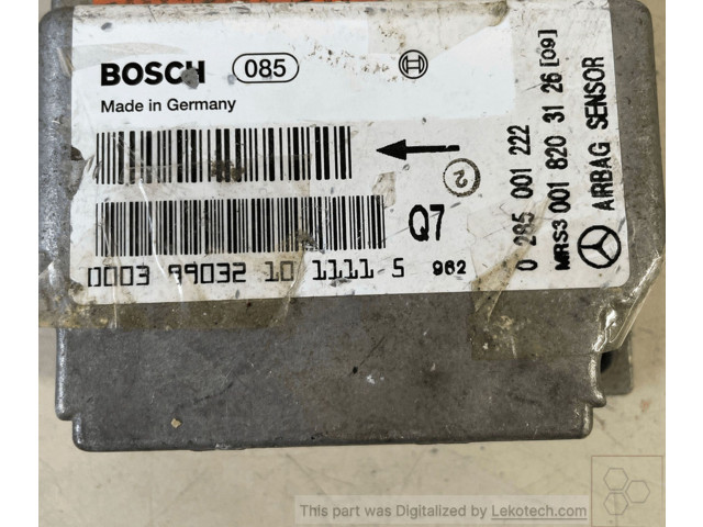 Блок подушек безопасности 0285001222, 0285001222 Mercedes-Benz A W168