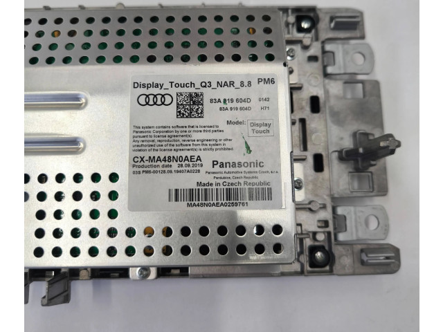 Дисплей 83A919604D, YEFK0100668B Audi Q3 F3