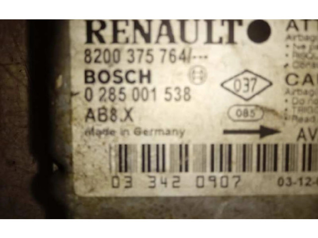Блок подушек безопасности 0285001538, CENTRALITAAIRBAG   Renault Clio II