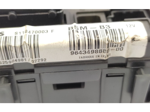 Pojistková skříňka Řídící jednotka BSM 9643498880, 6556X9 Citroen Berlingo 2003