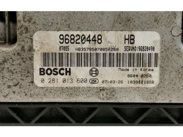 Блок управления двигателя 0281013600, 96820448 Chevrolet Nubira