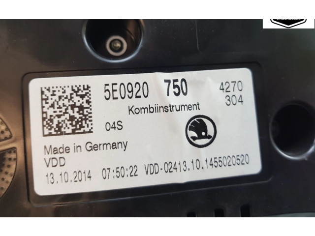 Панель приборов 5E0920750, 5E0920750   Skoda Octavia Mk3 (5E)       
