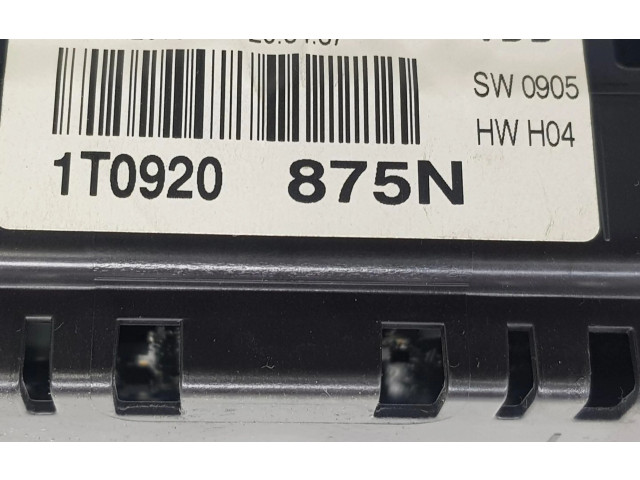 Панель приборов 1T0920875N, 1T0920875N Volkswagen Touran II