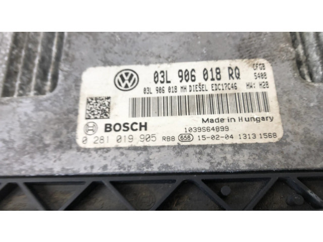 Блок управления двигателя 03L906018RQ, 0281019905 Skoda Superb B6 (3T)