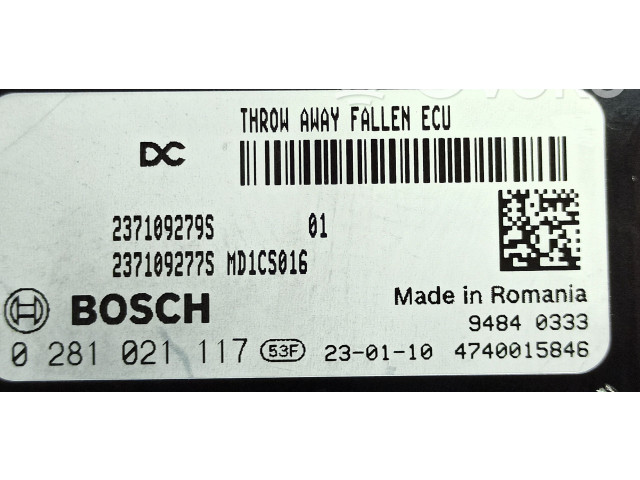 Řídící jednotka 237109279S, 0281021117 Renault Express 2023