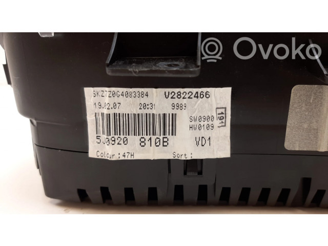 Přístrojová deska Skoda Roomster (5J) 2007 5J0920810B, A2C53111438