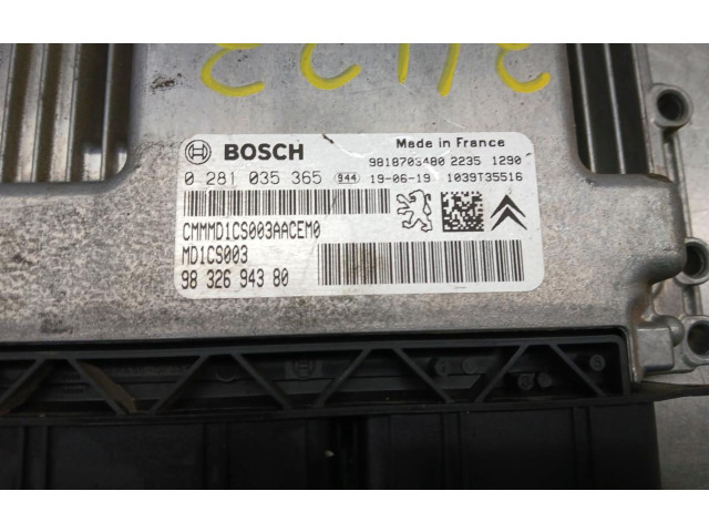 Блок управления двигателя 9832694380, 9818703480   Peugeot Partner III