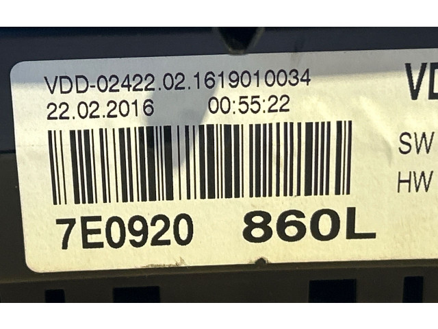 Přístrojová deska Volkswagen Transporter - Caravelle T6 2016 7E0920860L, VDD0242202