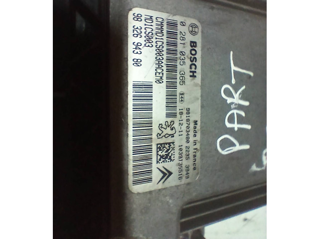 Комплект блоков управления 0281035365, 9832694380   Peugeot Partner III