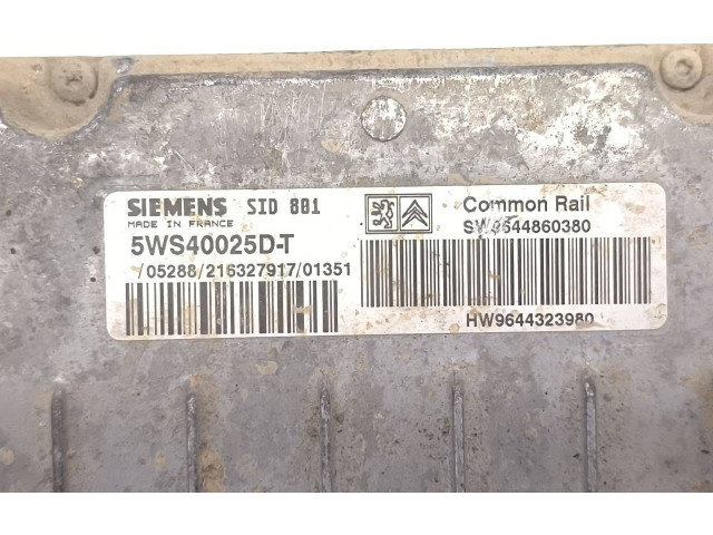 Řídící jednotka 9644860380, 9644323980   Citroen Berlingo 2007