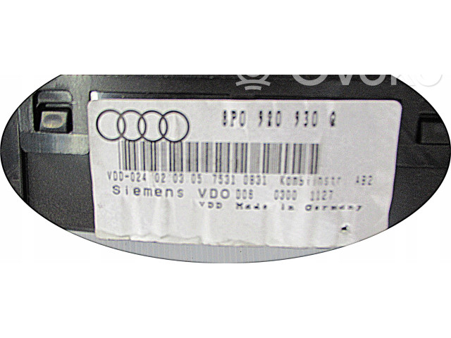 Панель приборов 8P0980930   Audi A3 S3 A3 Sportback 8P       
